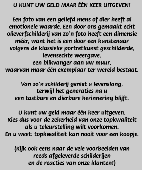 U KUNT UW GELD MAAR ��N KEER UITGEVEN!