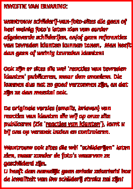 KWESTIE VAN ERVARING: