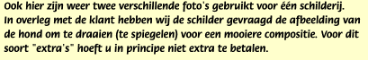 Ook hier zijn weer twee verschillende foto's gebruikt voor ��n schilderij.